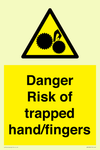 Danger Risk of trapped hand/fingers